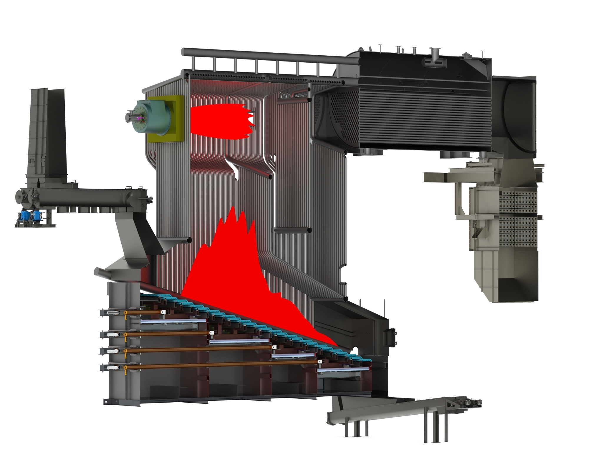 The schemata of a Stepgrate Biiomass Boiler